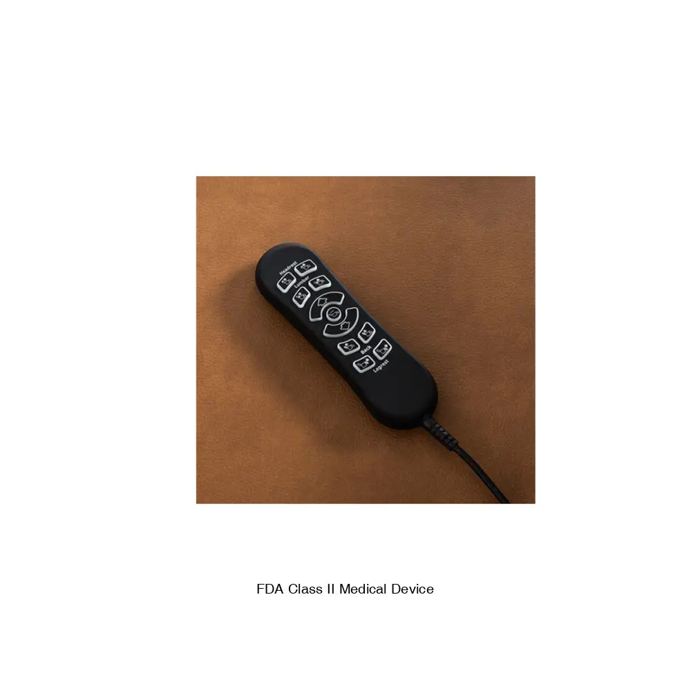 Mega Motion Remote controlling the heat, backrest, legrest, and lumbar sitting on the chair