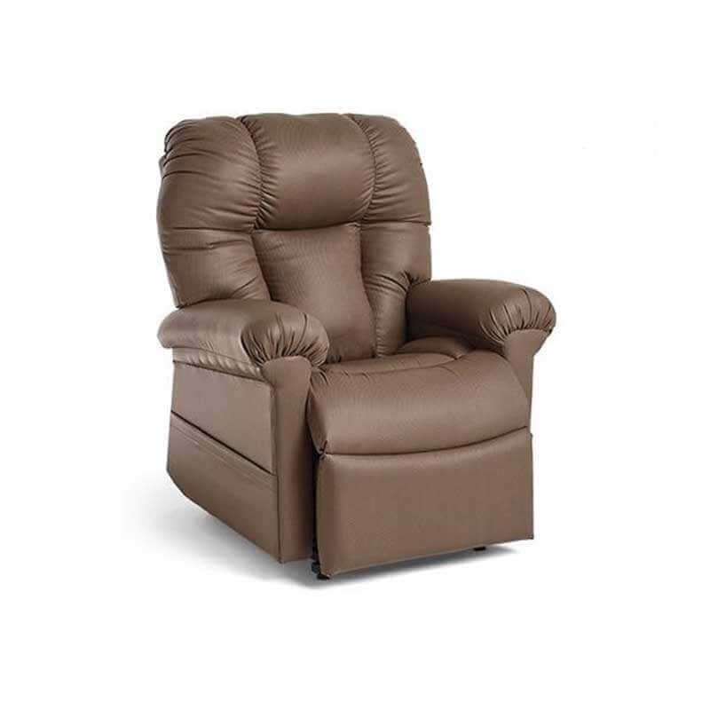 Perfect Sleep Chair in rich chocolate Miralux fabric, featuring five motors to provide comfort for entire body.