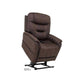 Dark Brown Mega Motion MM-3730 Lift Chair with Lumbar support, showing lift mechanism lifting up tilting seat forward to help user stand up on their own