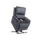 Metallic gray Mega Motion MM-3605 Power Lift Recliner in lift position tilted forward to help user stand on their own