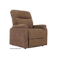 Light Brown Mega Motion MM-3620 lift chair recliner with heat & massage ,in upright position with backrest straight to sit upright