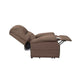 Brown Mega Motion 3-position lift chair with backrest reclined for a good nap and footrest elevated all the way up