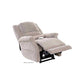 Dove-colored Mega Motion Zero Gravity Recliner with heat & massage, in napping position and footrest elevated