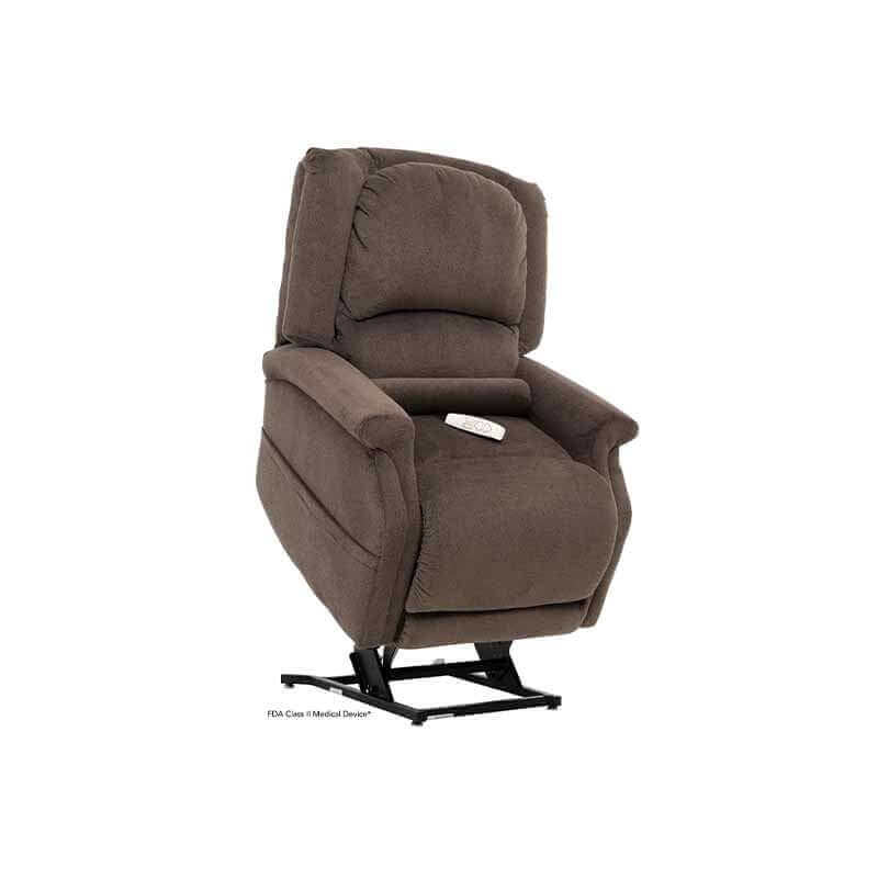 Mega Motion Zero Gravity Recliner in iron color, shown lifting up with seat tilted forward to help user stand on their own