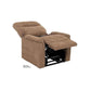 Light Brown Mega Motion MM-3620 lift chair recliner with heat & massage, in a napping position for a good nap with footrest elevated high