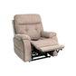 Stone Color Mega Motion MM-3712 Power Lift Recliner. Shown with backrest upright & footrest elevated high. Ideal for watching TV