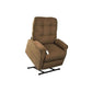 Mega Motion MM-4001 Petite Lift Chair Recliner in tan brown color, shown in lift position with backrest tilted forward to help user stand