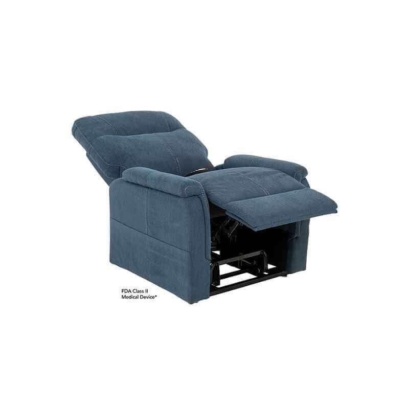 Indigo Blue Mega Motion MM-3620 lift chair recliner with heat & massage, reclined almost flat to take a good nap with footrest elevated high