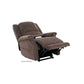 Mega Motion Zero Gravity Recliner in Iron color, shown in napping position with pillow in lumbar area and footrest elevated
