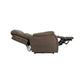 Mink-colored Mega Motion MM-3712 Power Lift Recliner with 3-zone heat, reclined to a nearly flat sleep position for optimal rest