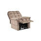 Mega Motion MM-5001 Lift Recliner Chair in mushroom color, reclined to TV watching position with footrest raised high