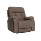 Mega Motion MM-3712 Power Lift Recliner with 3 zone heat in mink color. Shown in upright position with padded armrests