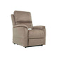 Mega Motion MM-3605 Power Lift Recliner in taupe color, sitting in upright position showing padded backrest and arms with side pocket