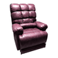 Perfect Sleep Chair in burgundy Duralux fabric, with lots of cushioning and pillow in lumbar area for lower back support