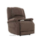 Mega Motion Zero Gravity Recliner in Iron color, shown in upright position with a pillow in lumbar area for low back support