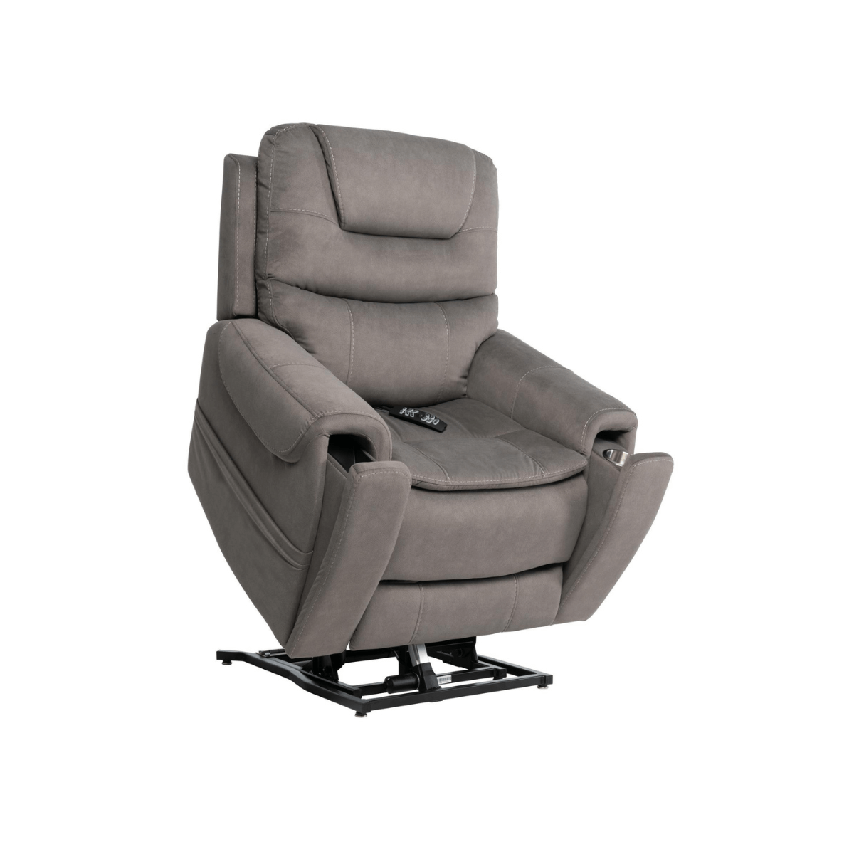 Mega Motion power lift recliner in elephant gray color in lift position to help user stand up