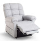 Light gray Perfect Sleep Chair made with Miralux material, partially reclined with extended footrest elevated