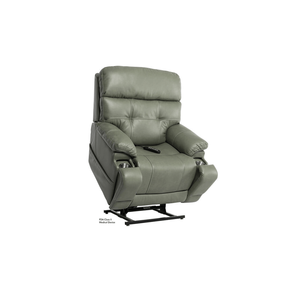 Mega Motion 3815 power lift recliner in walnut color in lift position to help user stand up on their own