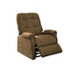 Mega Motion MM-4001 Petite Lift Chair Recliner in tan brown color, shown partially reclined with footrest slightly elevated