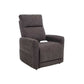 Dark gray Mega Motion MM-3615 Power Lift Recliner with heat & massage, in an upright sitting position with the footrest down