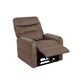 Walnut Brown Mega Motion MM-3601 lift recliner with heat & massage, shown with backrest leaning back to relax & footrest elevated