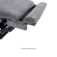 Gray Mega Motion Trendelenburg Lift Chair focusing on the extended footrest for extra leg room