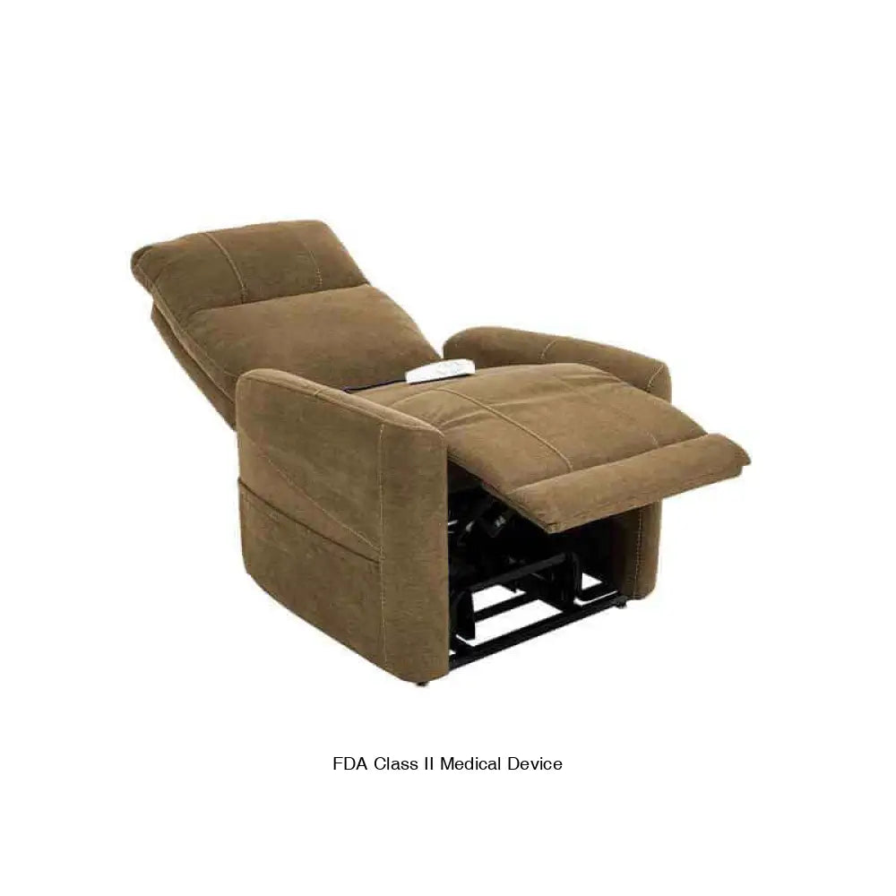 Olive Mega Motion MM-3615 Power Lift Recliner with heat & massage, reclined to napping position for restful nap with footrest elevated high