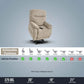 Mega Motion MM-3710 Infinite Position Lift Chair in Natural Cream photo image showing all the available positions and the seat dimensions