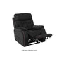Black Mega Motion MM-3712 Power Lift Recliner with 3-Zone Heat. Shown with backrest upright & footrest elevated high. Ideal for watching TV