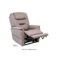 Taupe colored Mega Motion MM-3730 Lift Chair with Lumbar support, slight reclined back with footrest elevated up. Ideal for tv watching