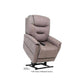 Taupe colored Mega Motion MM-3730 Lift Chair with Lumbar support, shown with lift mechanism lifting up with seat tilted forward to help user stand