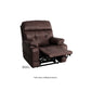 Mega Motion 3815 lift recliner chair in walnut color, recline to TV watching position with backrest upright & footrest raised high