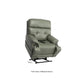 Mega Motion 3815 lift recliner chair in olive color with 2 cupholders, lifting up to assist user to stand.