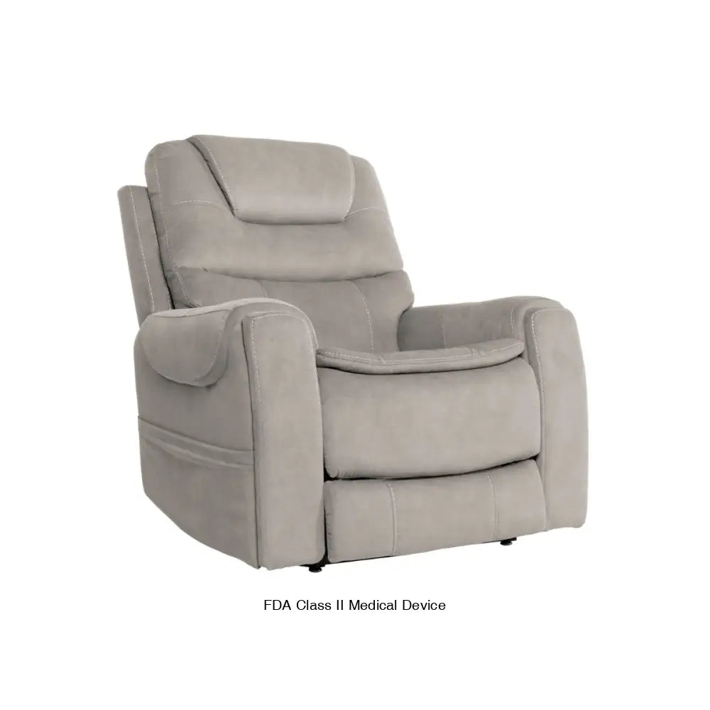 Mega Motion power lift recliner in elephant gray color in lift position to help user stand up