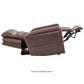 Mega Motion power lift recliner in coffee brown color, in layflat position. Perfect for sleeping