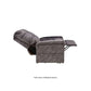 Mega Motion MM-5001 Lift Recliner Chair in graphite gray, reclined to napping position with footrest elevated all the way up for a good rest