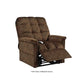Chocolate color Mega Motion MM-5001 Lift Recliner Chair partially reclined with footrest up. Ideal for tv watching