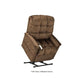 Chocolate color Mega Motion MM-5001 Lift Recliner Chair, tilted forward to assist in standing up with lots of cushioning
