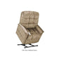 Mega Motion MM-5001 Lift Recliner Chair in mushroom color, slightly lifted with seat tilted forward to help user stand