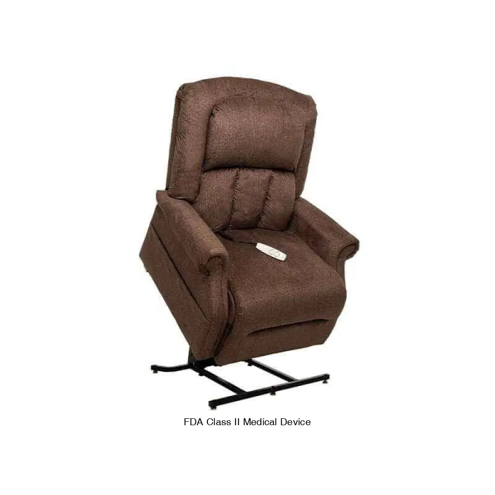 Wine Red Mega Motion Heavy Duty Lift Chair 500lb with Heat & Massage shown in lifting position with seat tilted forward to assist in standing